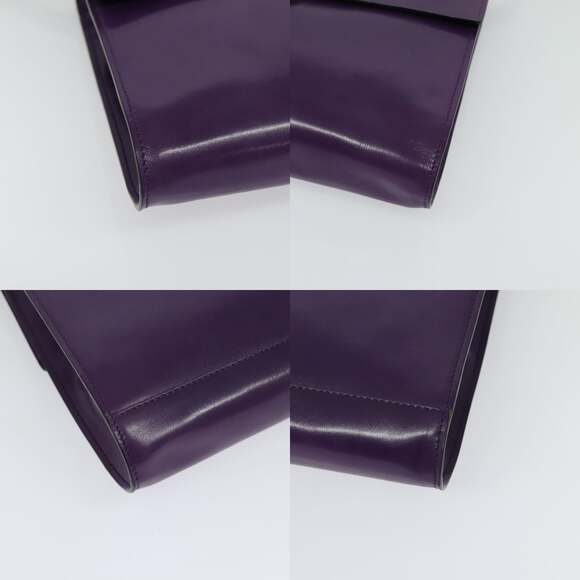 CELINE Shoulder Bag Leather Purple Gold - Picture 10 of 12